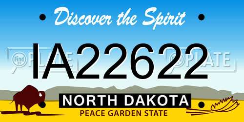 IA22622 North Dakota License Plate