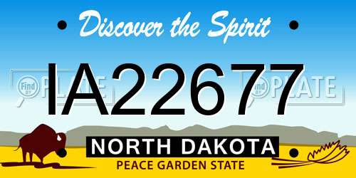 IA22677 North Dakota License Plate