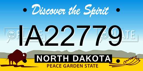 IA22779 North Dakota License Plate