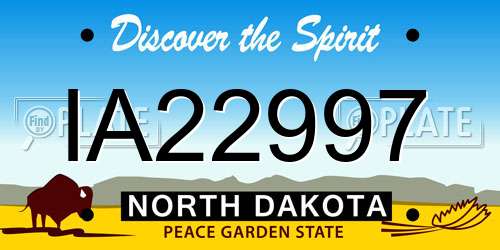 IA22997 North Dakota License Plate