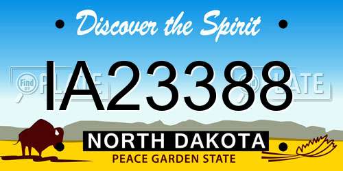 IA23388 North Dakota License Plate
