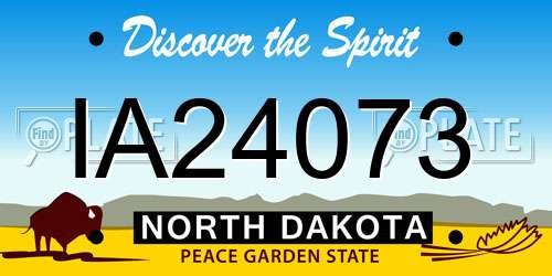 IA24073 North Dakota License Plate