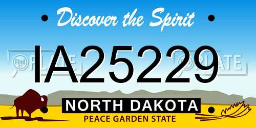 IA25229 North Dakota License Plate