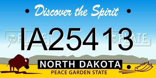 IA25413 North Dakota License Plate
