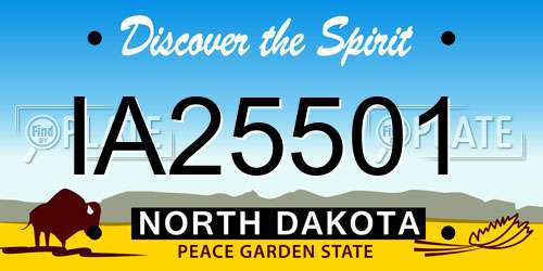 IA25501 North Dakota License Plate