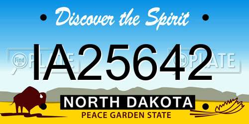 IA25642 North Dakota License Plate