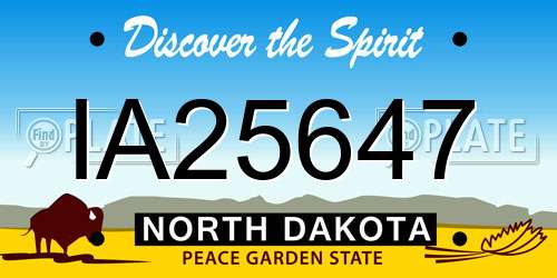 IA25647 North Dakota License Plate