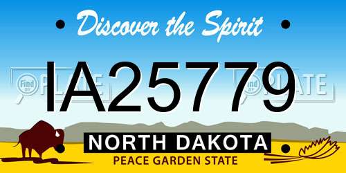 IA25779 North Dakota License Plate