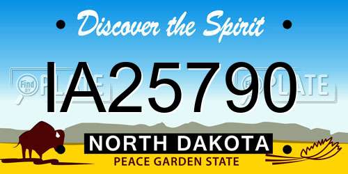 IA25790 North Dakota License Plate