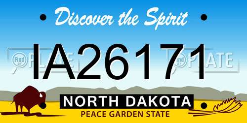 IA26171 North Dakota License Plate