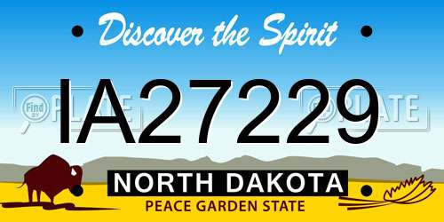 IA27229 North Dakota License Plate