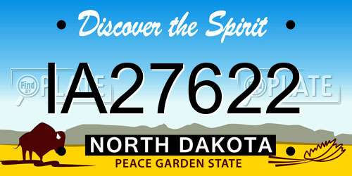 IA27622 North Dakota License Plate
