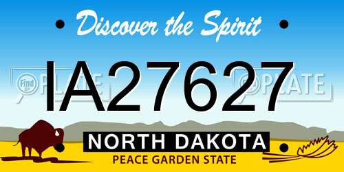 IA27627 North Dakota License Plate