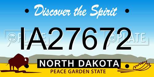 IA27672 North Dakota License Plate