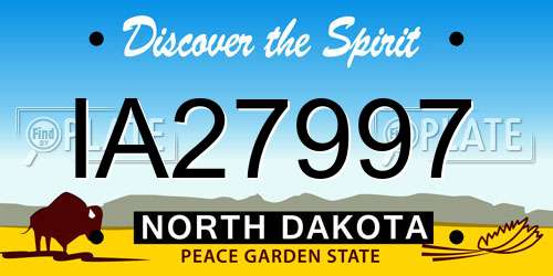 IA27997 North Dakota License Plate