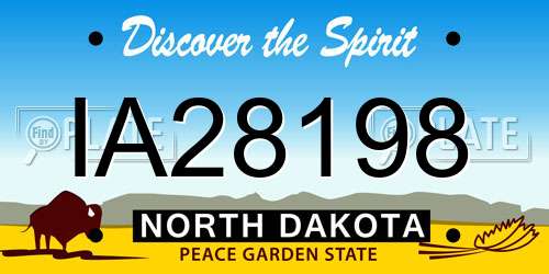 IA28198 North Dakota License Plate