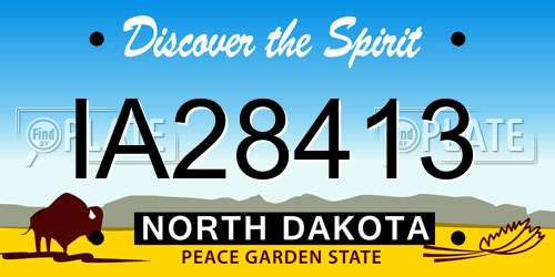 IA28413 North Dakota License Plate