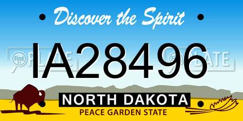 IA28496 North Dakota License Plate