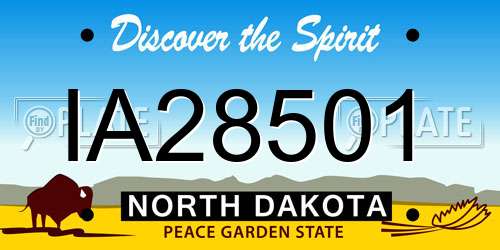 IA28501 North Dakota License Plate