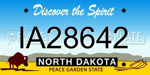 IA28642 North Dakota License Plate