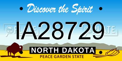 IA28729 North Dakota License Plate