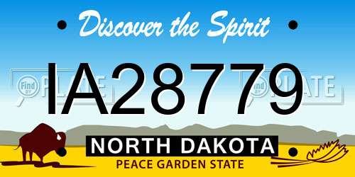 IA28779 North Dakota License Plate