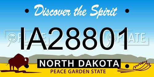 IA28801 North Dakota License Plate