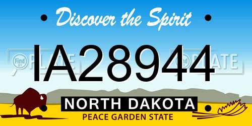 IA28944 North Dakota License Plate