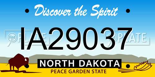 IA29037 North Dakota License Plate