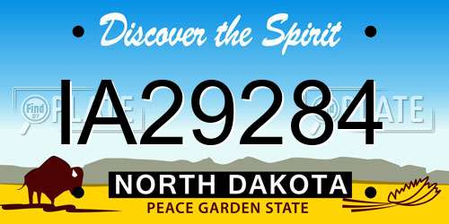 IA29284 North Dakota License Plate
