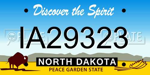 IA29323 North Dakota License Plate
