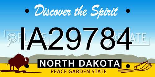 IA29784 North Dakota License Plate