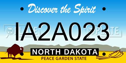 IA2A023 North Dakota License Plate
