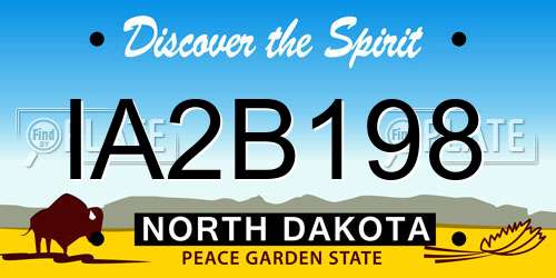 IA2B198 North Dakota License Plate
