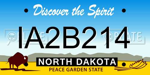 IA2B214 North Dakota License Plate