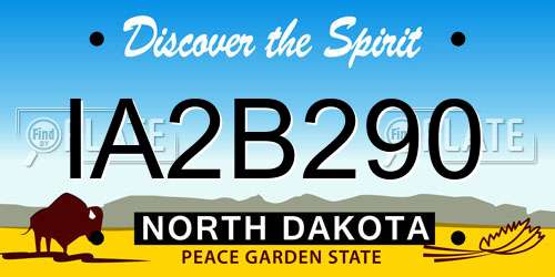 IA2B290 North Dakota License Plate