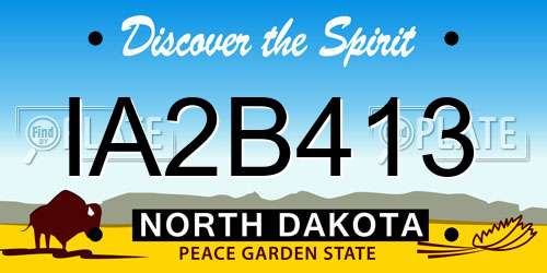 IA2B413 North Dakota License Plate