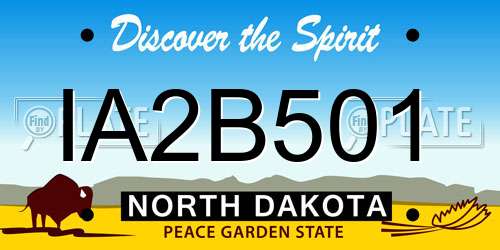IA2B501 North Dakota License Plate