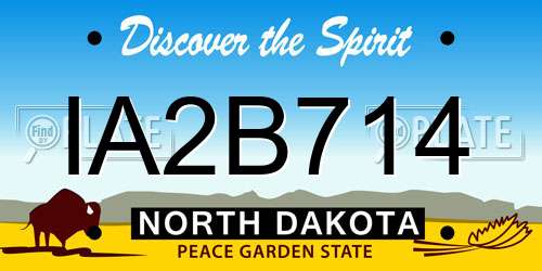 IA2B714 North Dakota License Plate