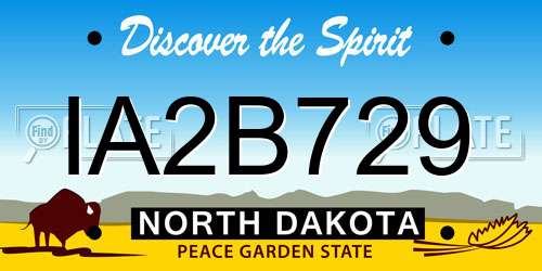 IA2B729 North Dakota License Plate
