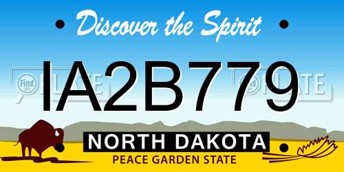 IA2B779 North Dakota License Plate