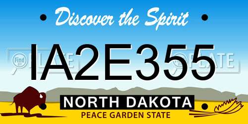 IA2E355 North Dakota License Plate