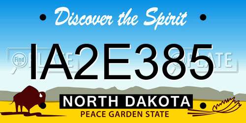 IA2E385 North Dakota License Plate