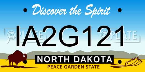 IA2G121 North Dakota License Plate