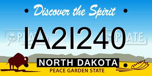 IA2I240 North Dakota License Plate