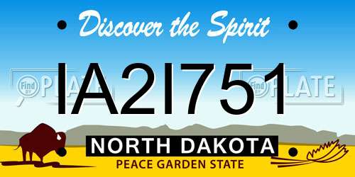 IA2I751 North Dakota License Plate