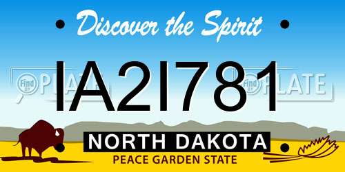 IA2I781 North Dakota License Plate
