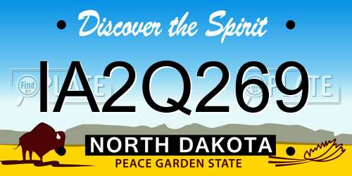 IA2Q269 North Dakota License Plate