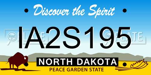 IA2S195 North Dakota License Plate