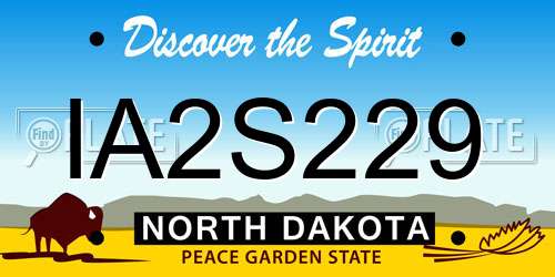 IA2S229 North Dakota License Plate